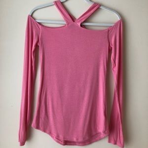Michael Lauren hot pink of the shoulder top